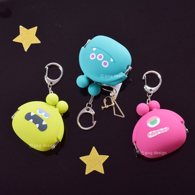 Silicone Coin Purse Ring Bag Cartoon Half Round Key Accessories*Bag Jewelry  HS
